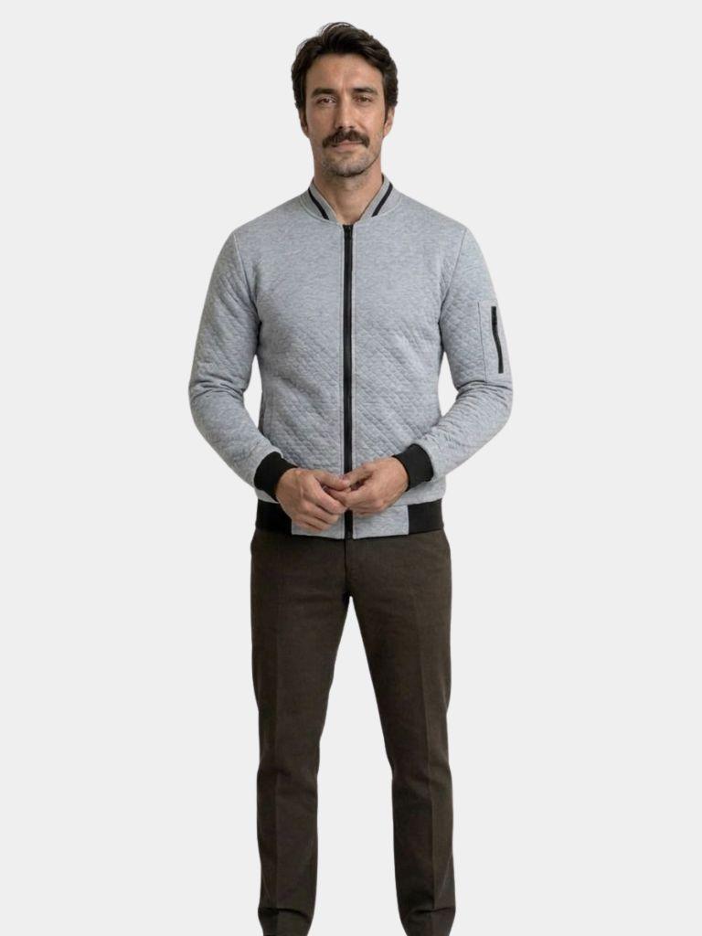 Textured Casual Bomber Jacket | Savile & Co.