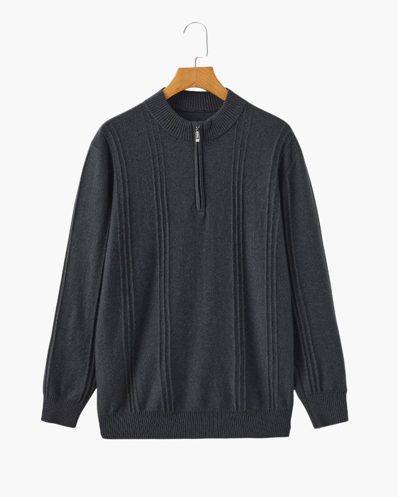 100% Cashmere Ribbed Half Zip | Savile & Co.