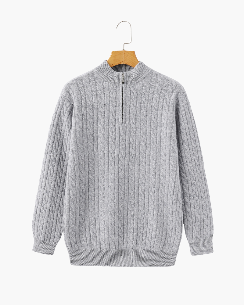 100% Cashmere Woven Half Zip | Savile & Co.