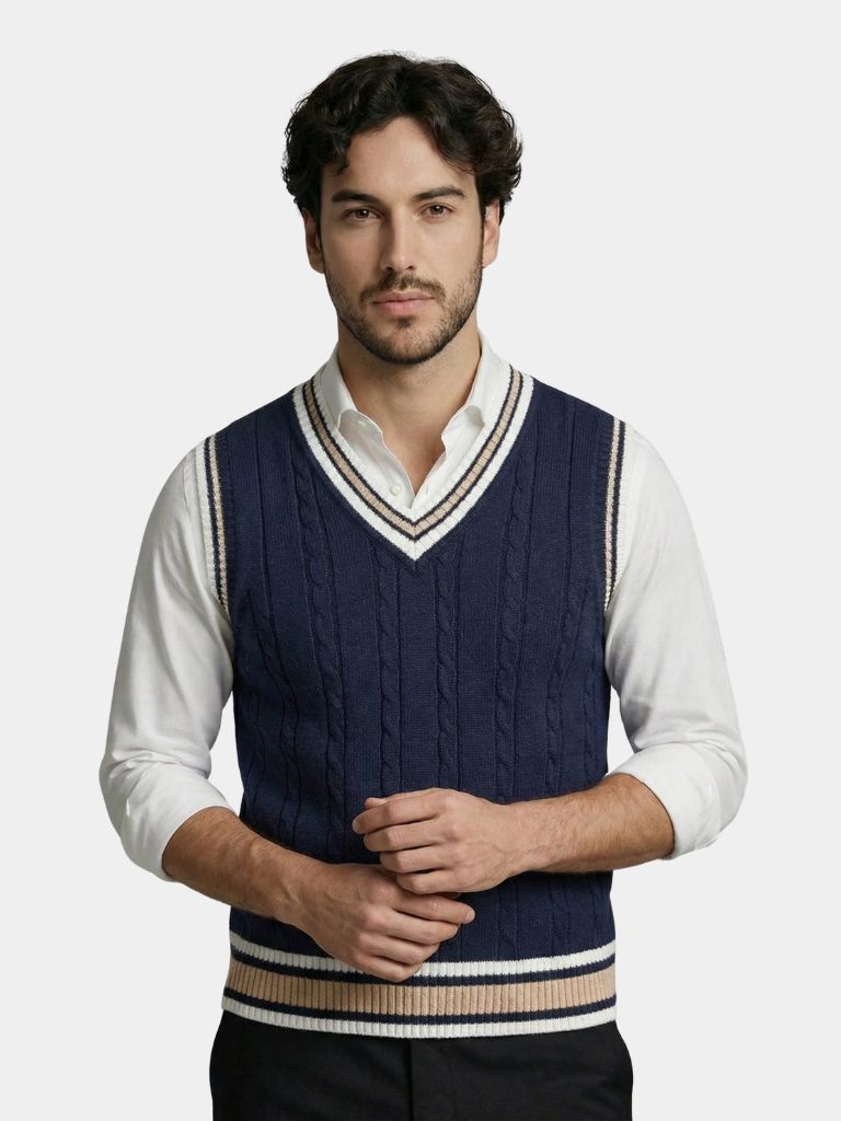 V Neck Elegant Knit Vest | Savile & Co.