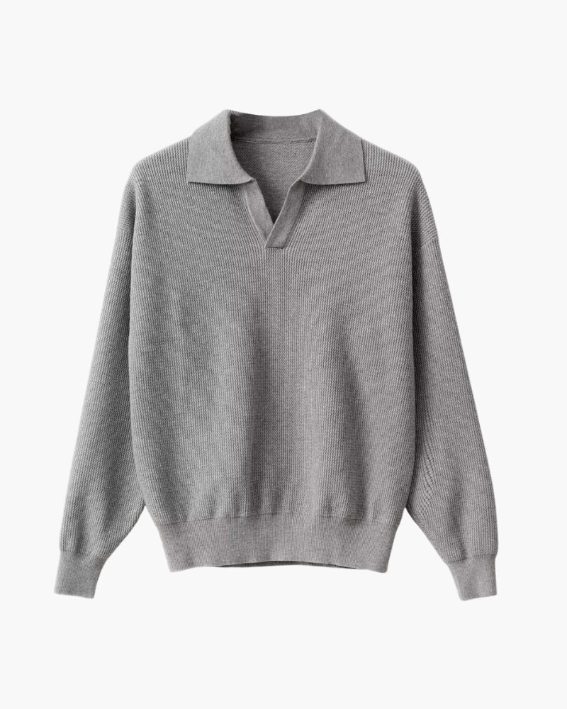 Textured Knit Polo Sweater | Savile & Co.