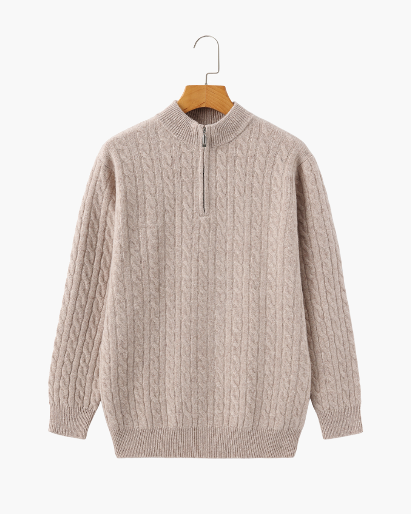 100% Cashmere Woven Half Zip | Savile & Co.
