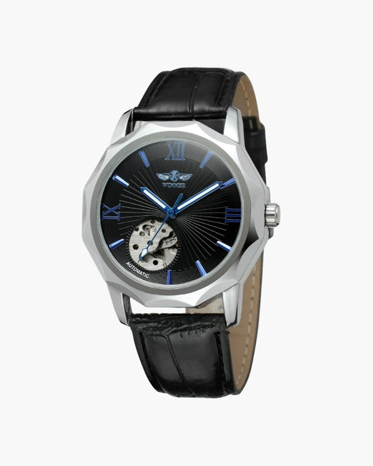 Classic Skeleton Dial Steel Watch | Savile & Co.