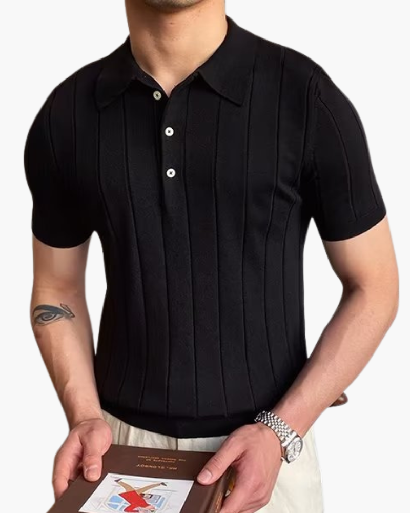 Cannes Ribbed Cotton Polo | Savile & Co.