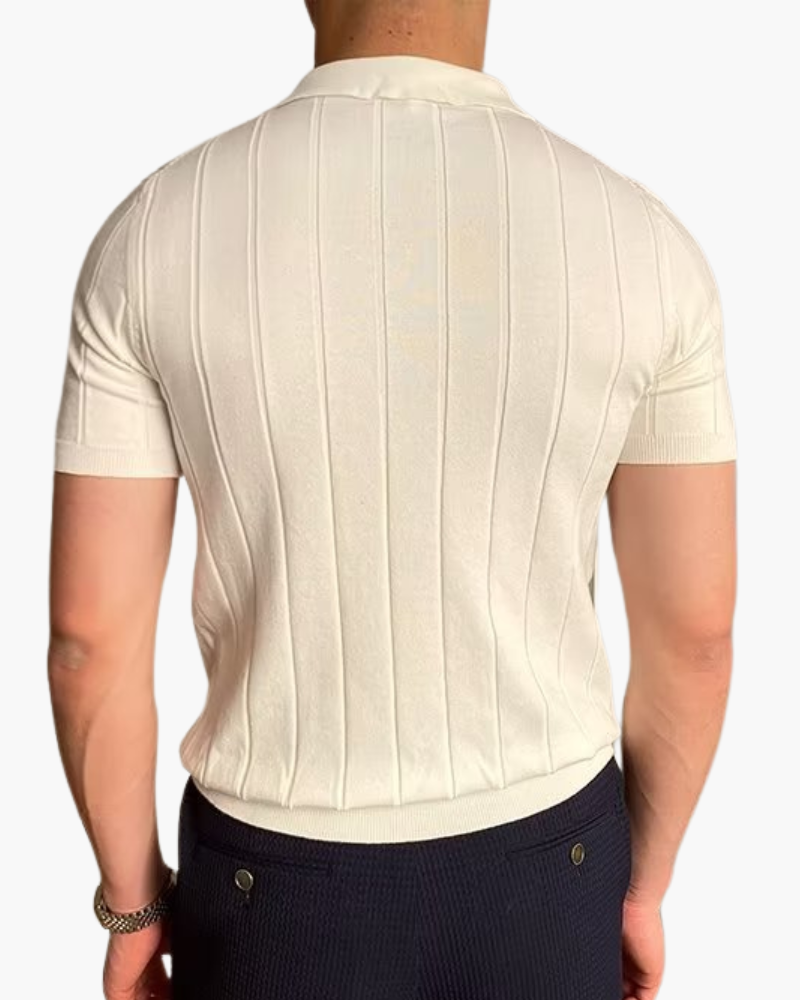 Cannes Ribbed Cotton Polo | Savile & Co.
