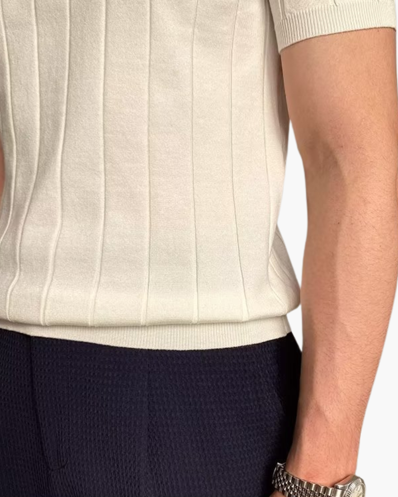 Cannes Ribbed Cotton Polo | Savile & Co.