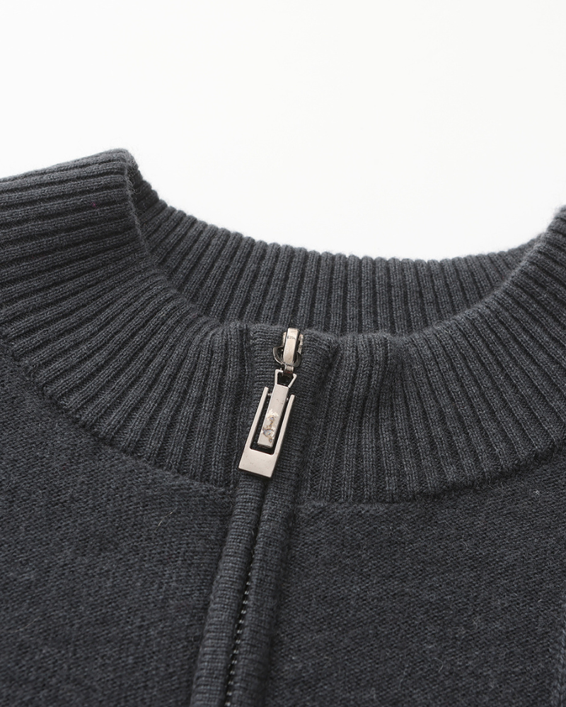 100% Cashmere Ribbed Half Zip | Savile & Co.