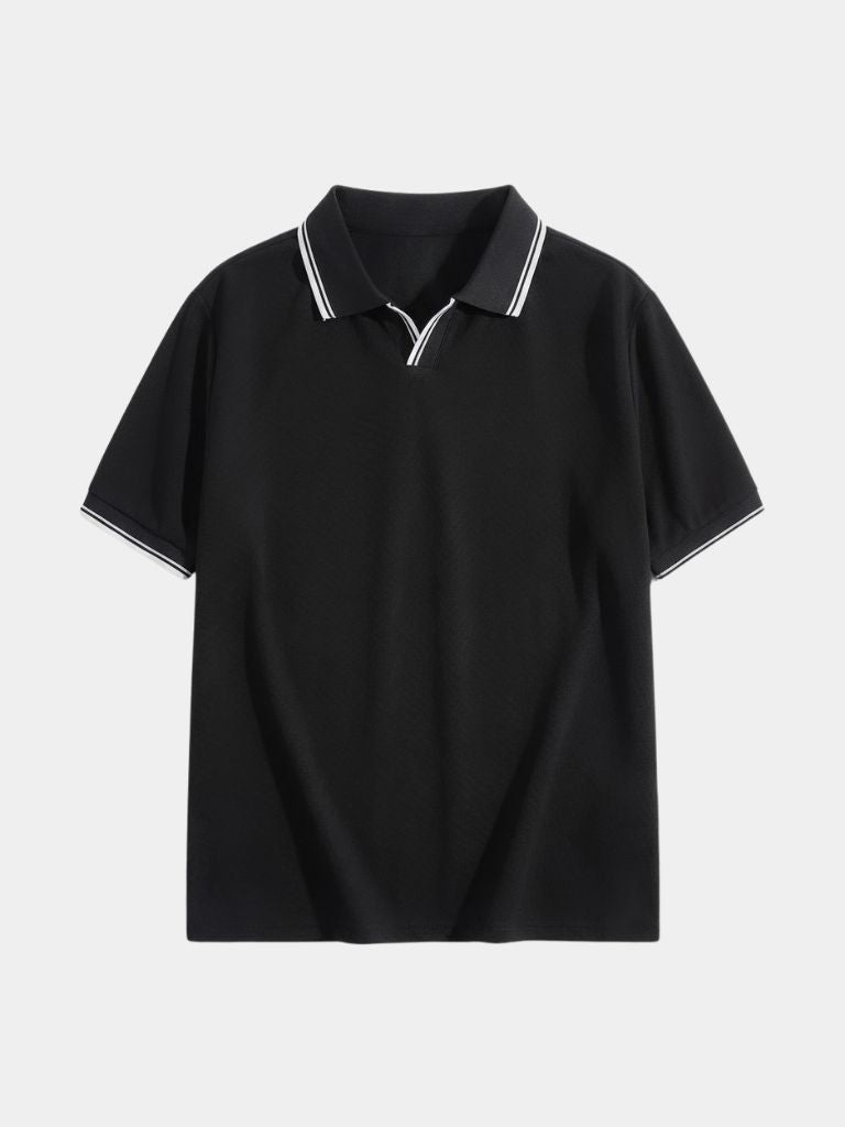 Timeless Black V-Neck Polo | Savile & Co.
