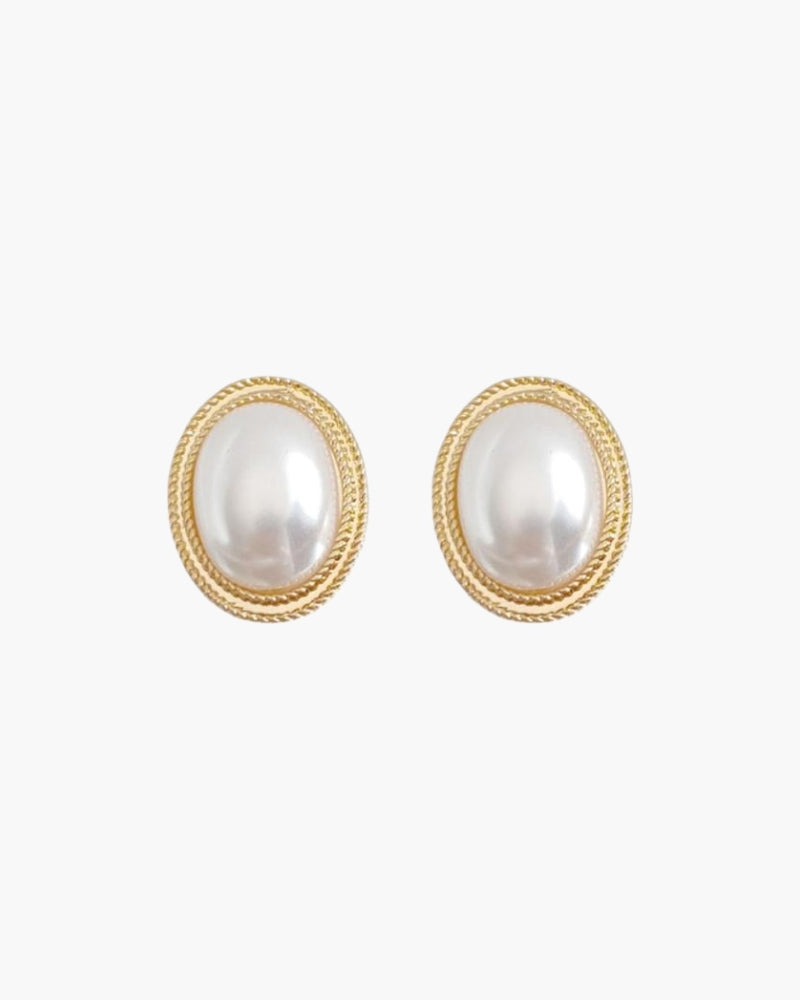 Radiance Oval Pearl Studs | Savile & Co.