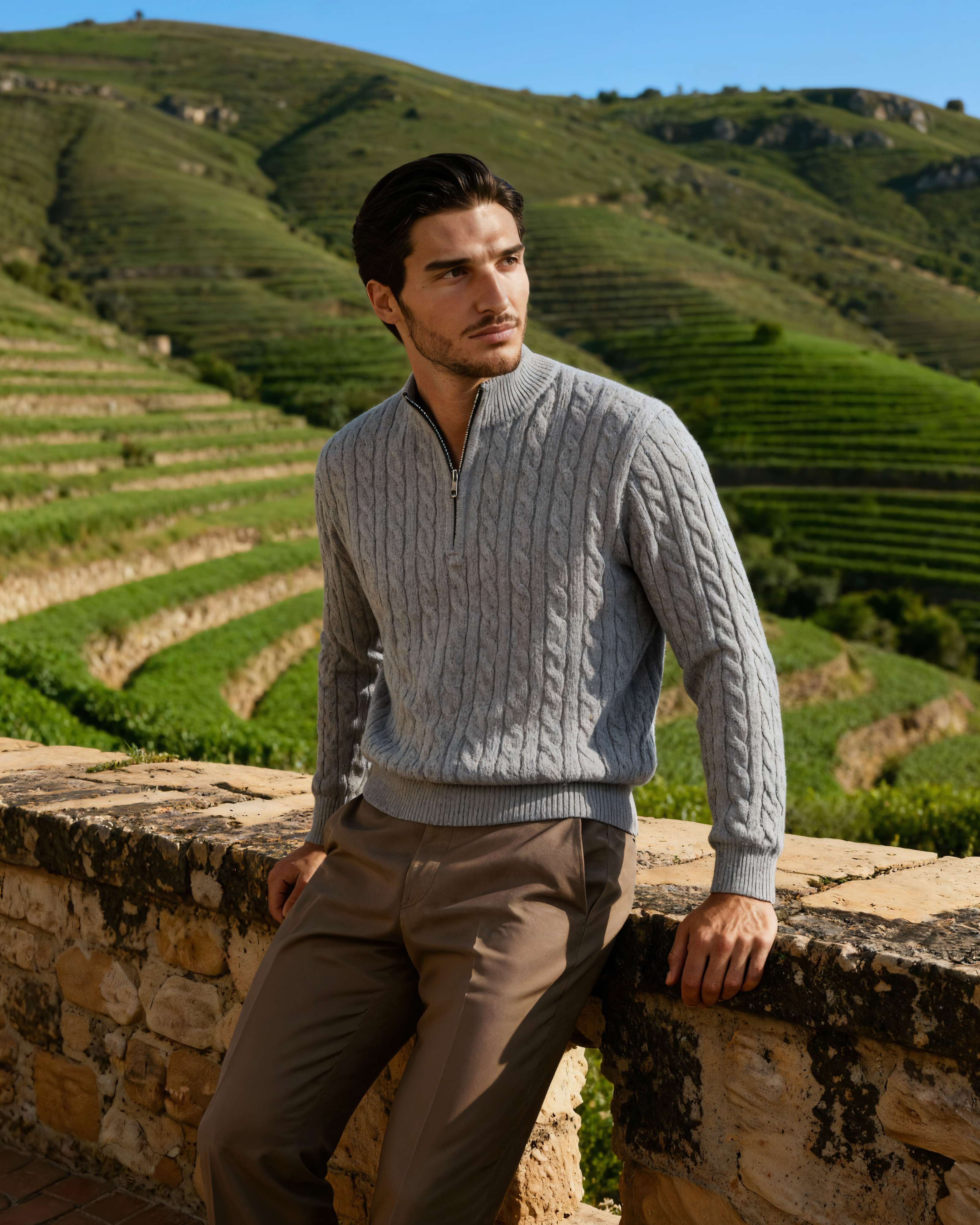 100% Cashmere Woven Half Zip | Savile & Co.