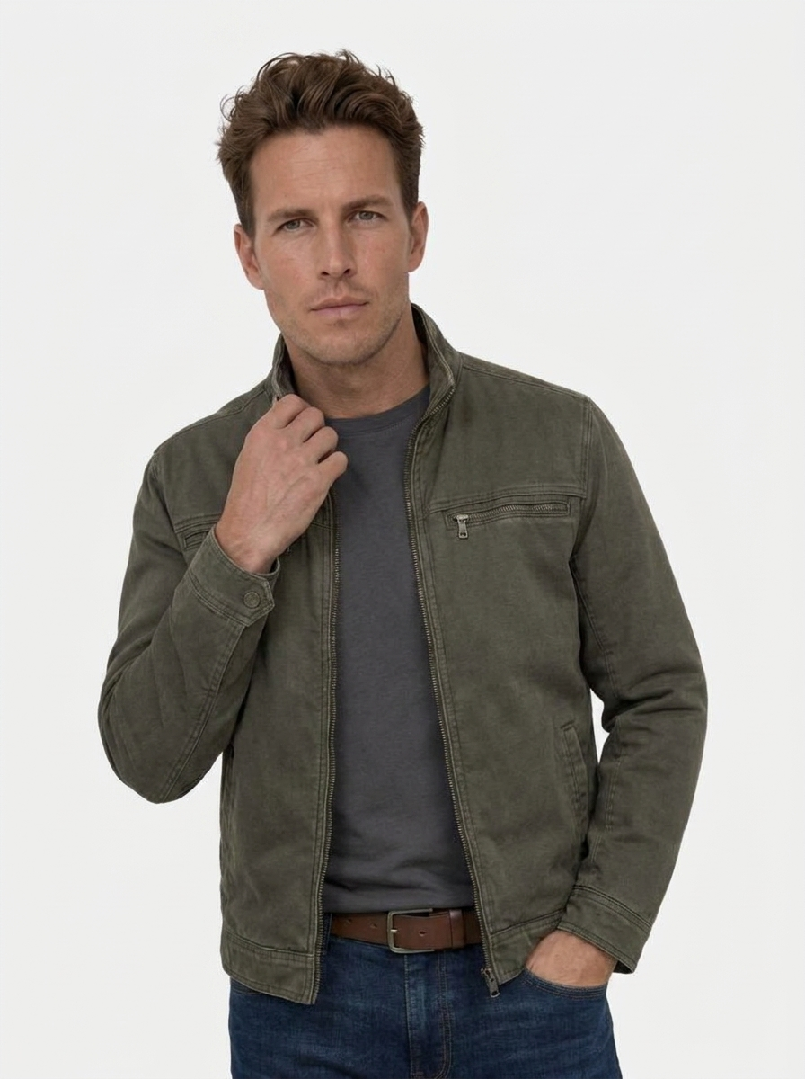Valmont Vintage Olive Field Jacket | Savile & Co.