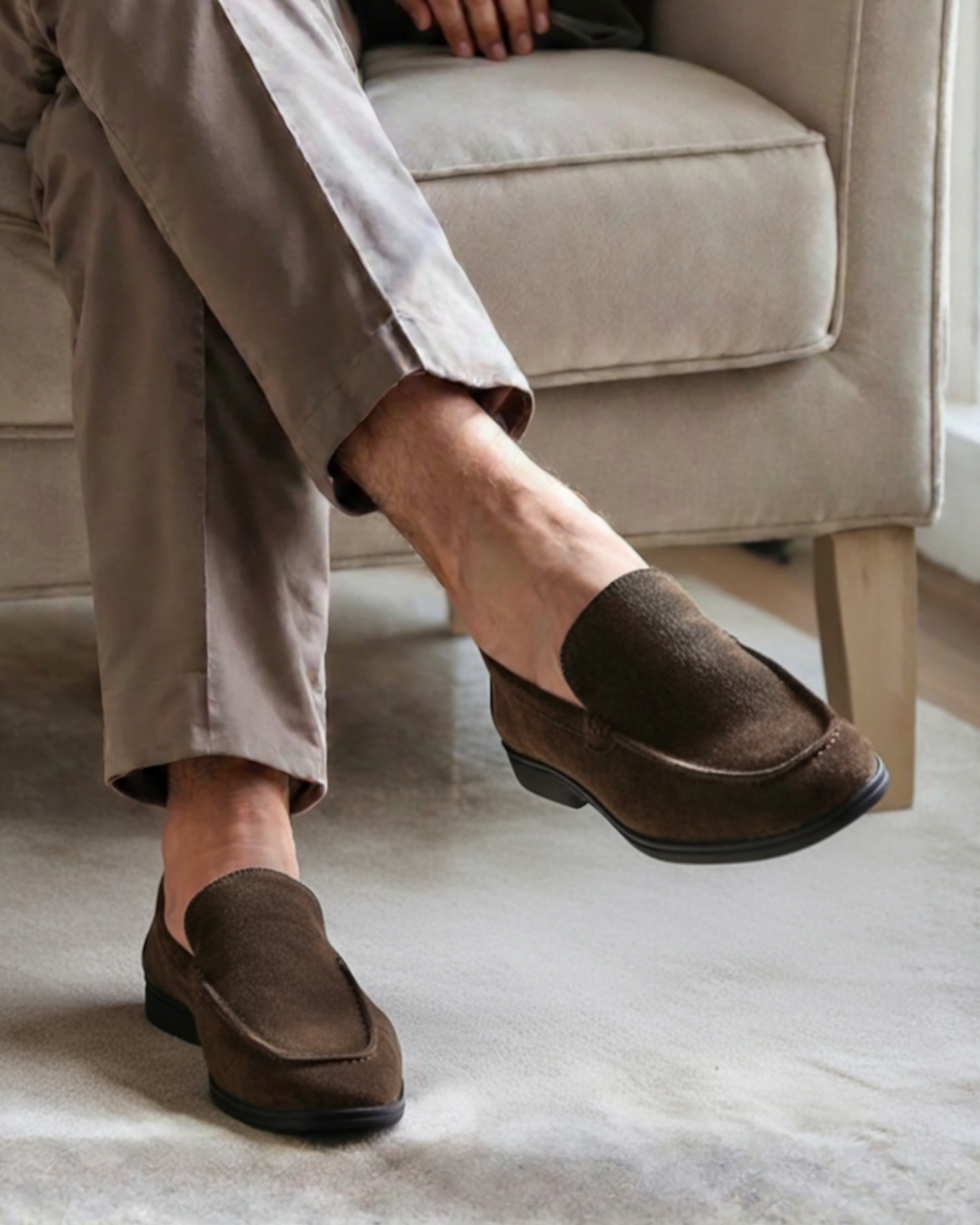 Premium Suede Loafers - Black Soles | Savile & Co.