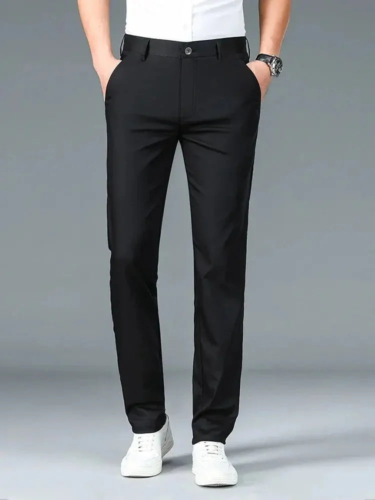 Bamboo Fiber Minimalist Straight Trousers | Savile & Co.