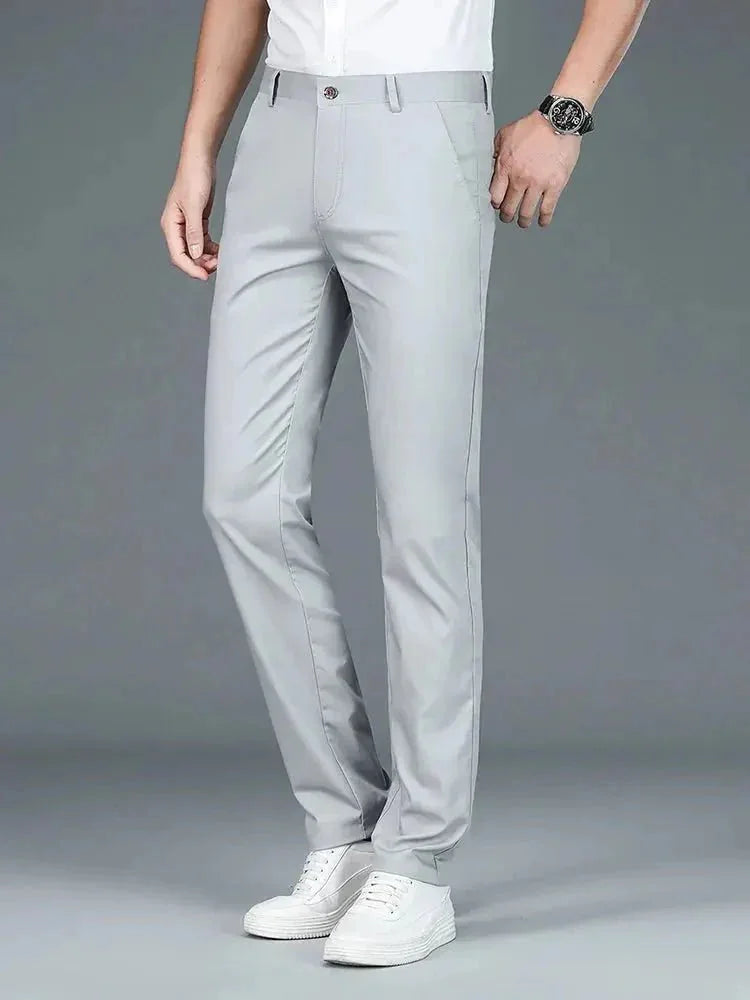 Bamboo Fiber Minimalist Straight Trousers | Savile & Co.