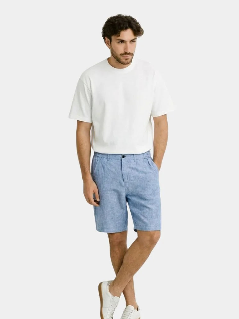 Bleu Horizon Linen Shorts | Savile & Co.