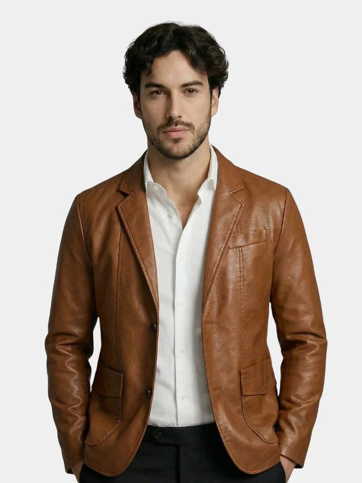 Bold Caramel Leather Jacket | Savile & Co.