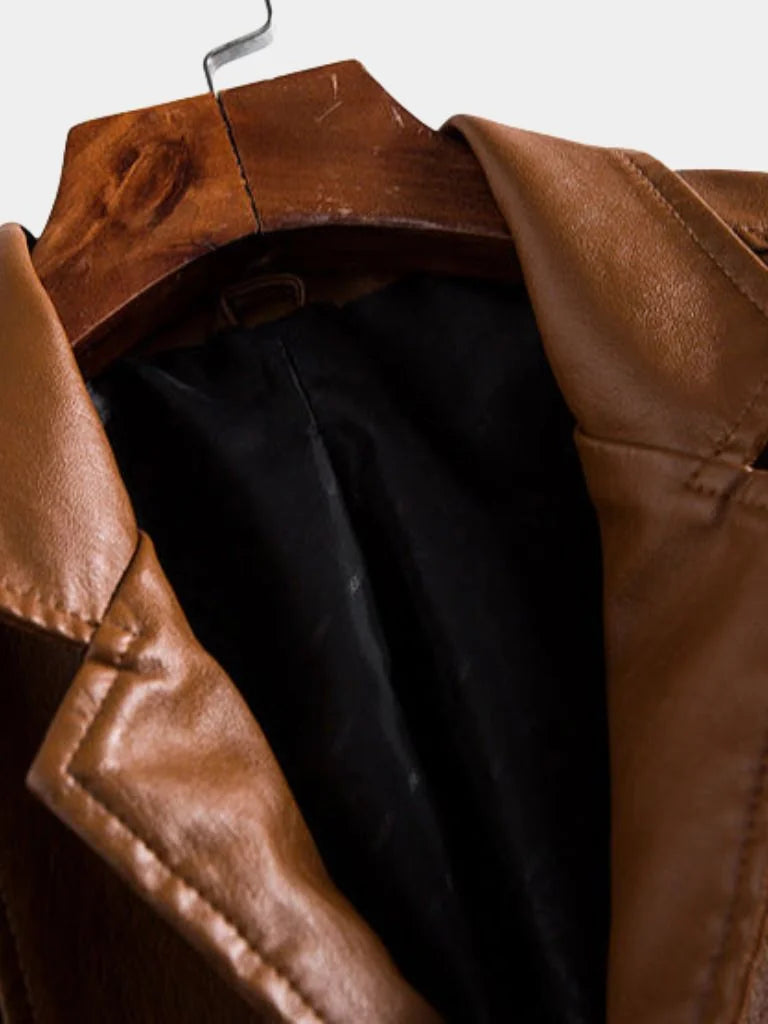 Bold Caramel Leather Jacket | Savile & Co.
