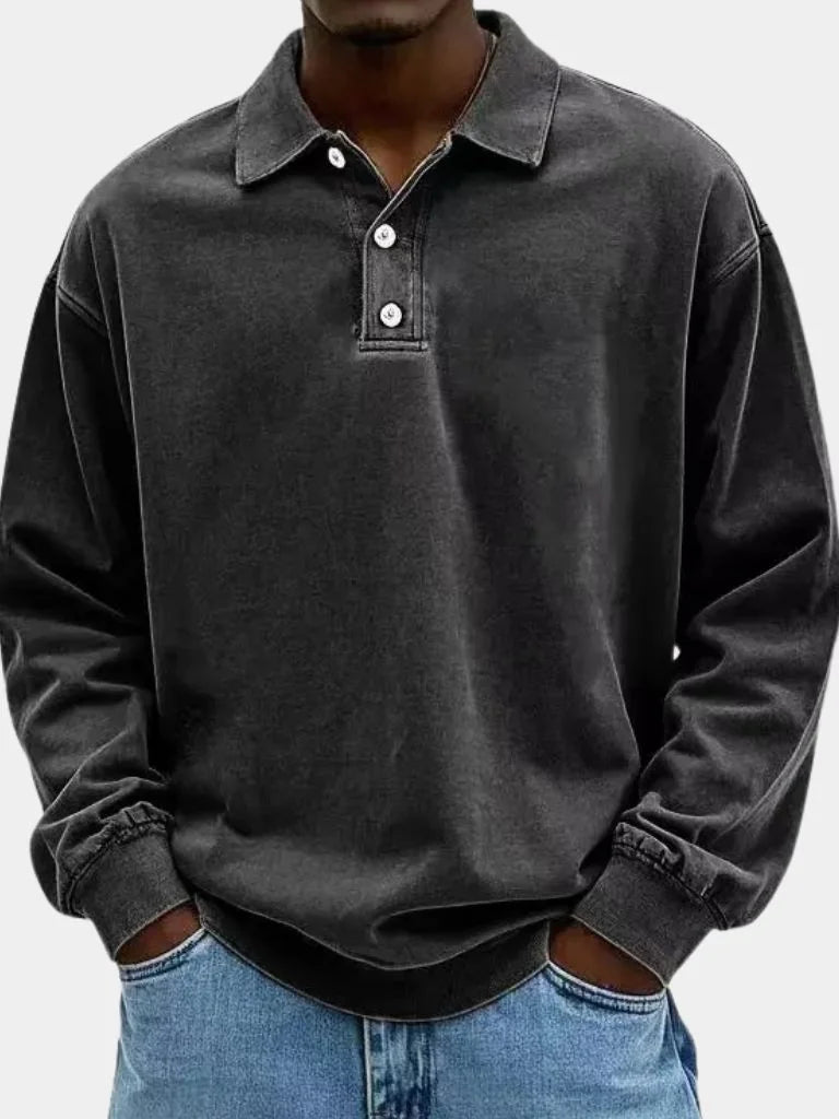 Canyon Mist Long Sleeve Polo Shirt | Savile & Co.