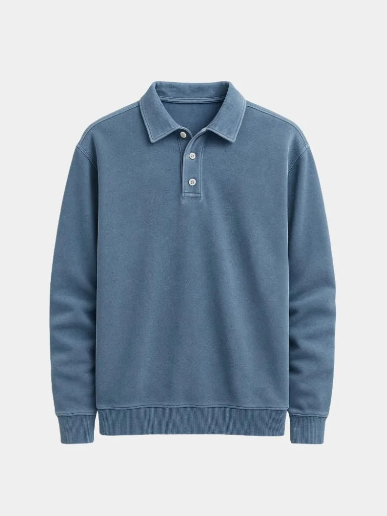 Canyon Mist Long Sleeve Polo Shirt | Savile & Co.