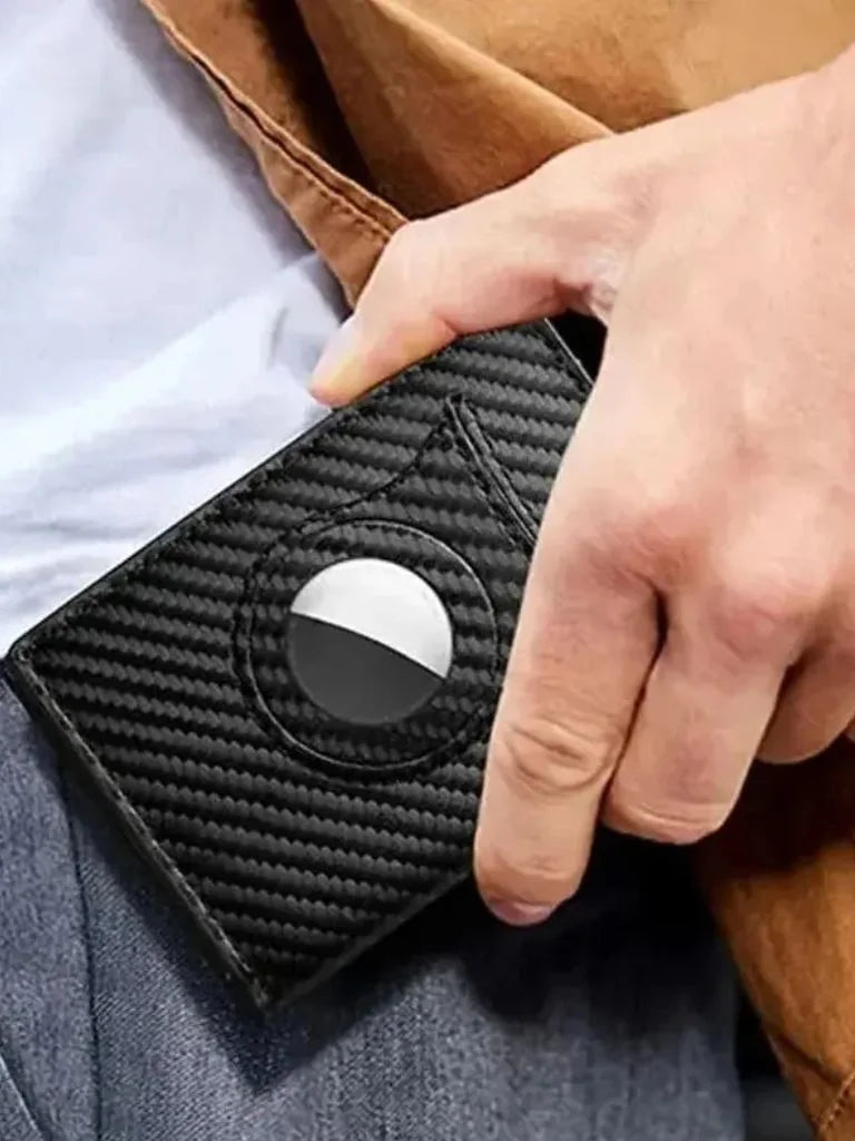 Carbon Fiber Wallet with Air Tag Holder RFID Blocking | Savile & Co.