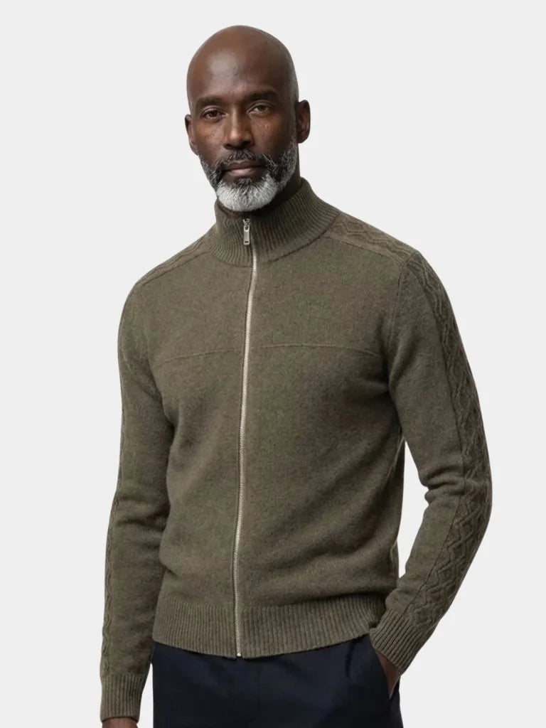 Cashmere Zip Sweater Knit Turtleneck | Savile & Co.