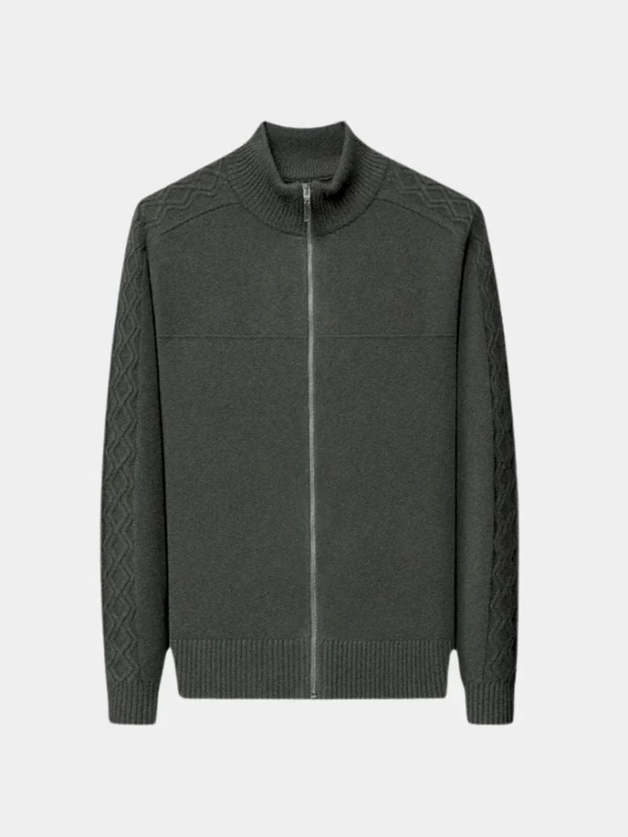 Cashmere Zip Sweater Knit Turtleneck | Savile & Co.