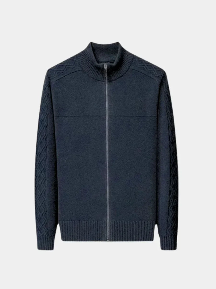 Cashmere Zip Sweater Knit Turtleneck | Savile & Co.