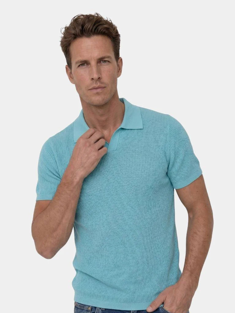 Casual Buttonless Knit Polo Shirt | Savile & Co.