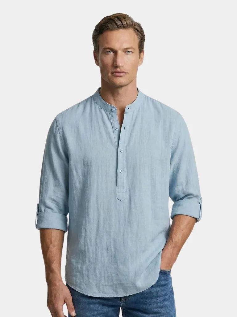 Casual Henley Neck Long Sleeve T-Shirt | Savile & Co.