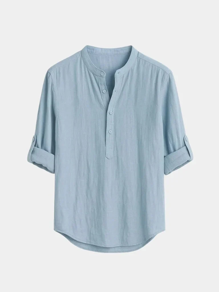 Casual Henley Neck Long Sleeve T-Shirt | Savile & Co.