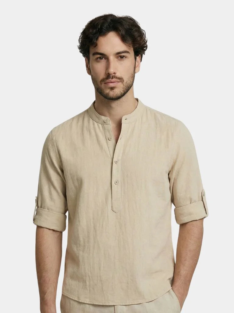 Casual Henley Neck Long Sleeve T-Shirt | Savile & Co.