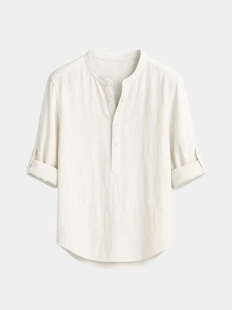 Casual Henley Neck Long Sleeve T-Shirt | Savile & Co.