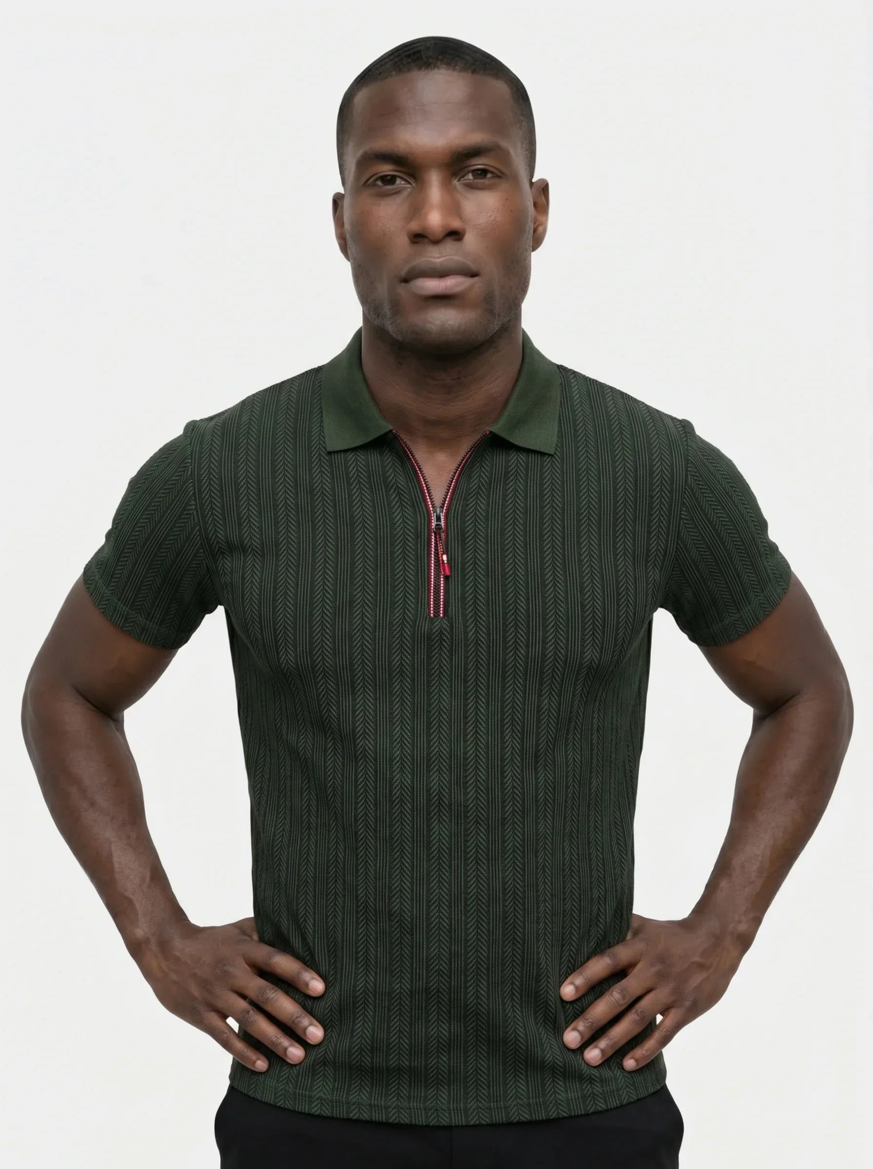 Cavalière Textured Quarter Zip Polo | Savile & Co.
