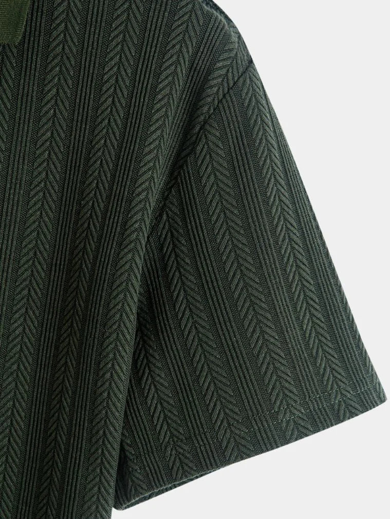 Cavalière Textured Quarter Zip Polo | Savile & Co.