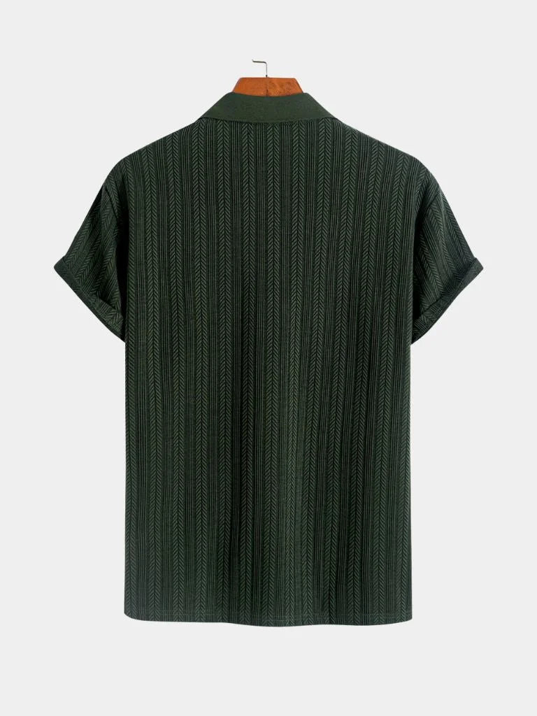 Cavalière Textured Quarter Zip Polo | Savile & Co.