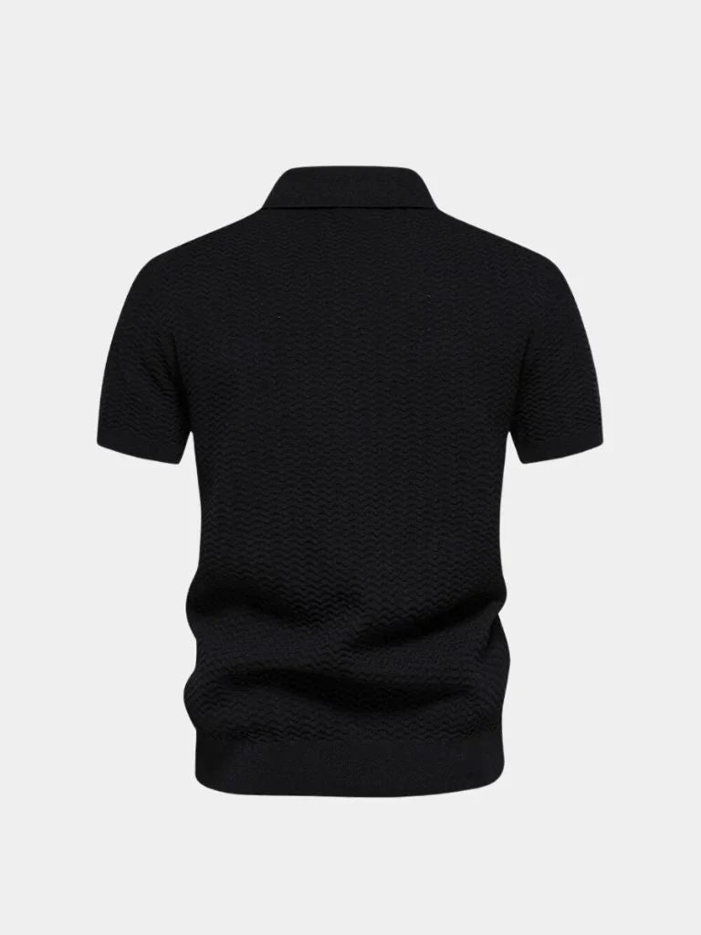 Classic Fit Quarter Zip Business Casual Short Sleeves Polo | Savile & Co.