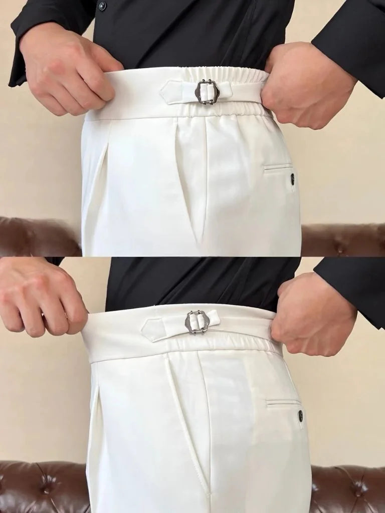 Classic Italy Sidetab Elastic Trousers | Savile & Co.