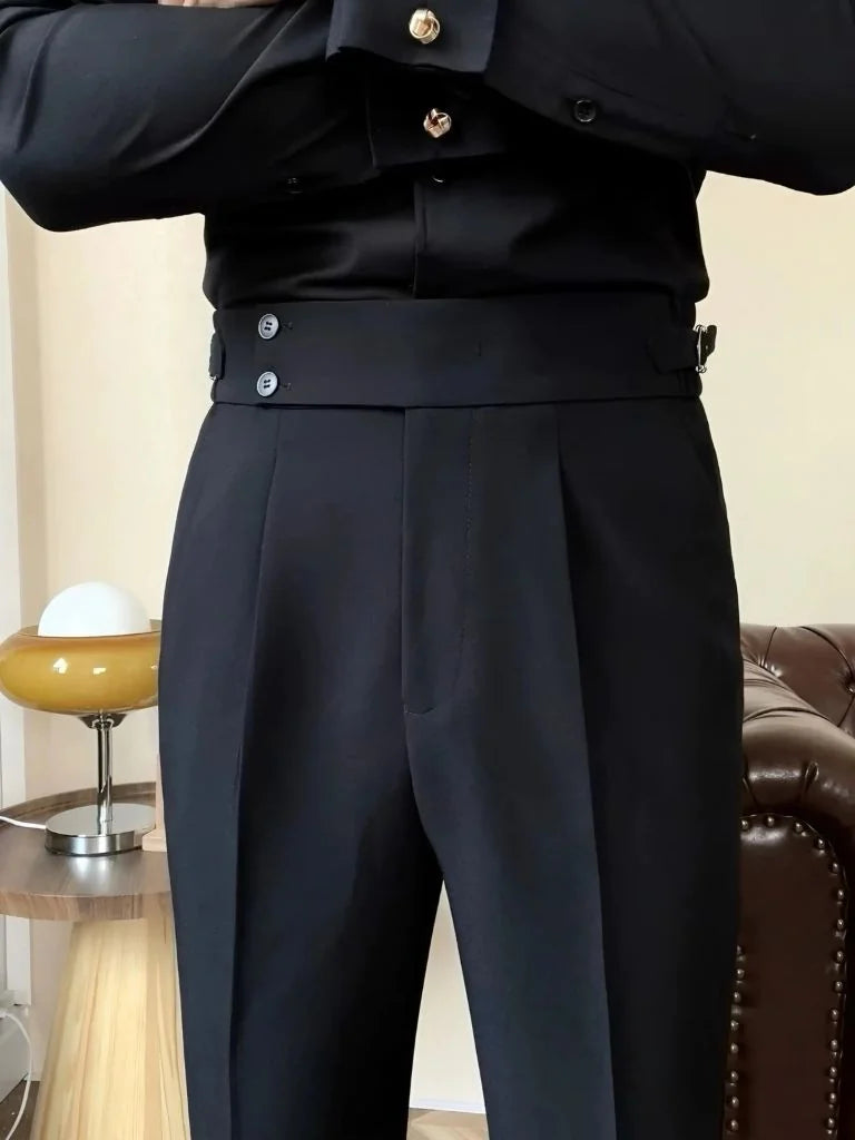Classic Italy Sidetab Elastic Trousers | Savile & Co.