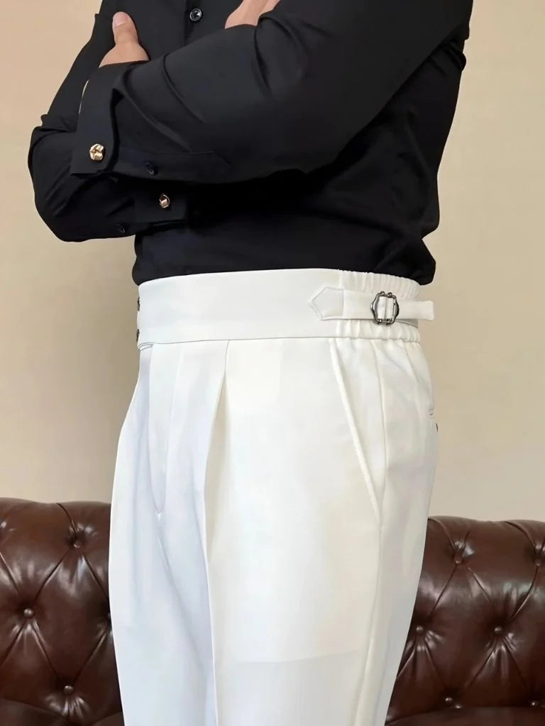 Classic Italy Sidetab Elastic Trousers | Savile & Co.