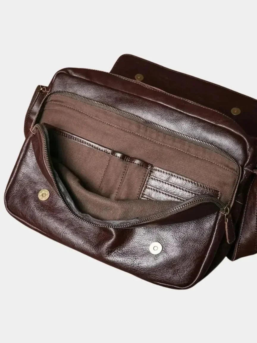Classic Messenger Leather Bag | Savile & Co.