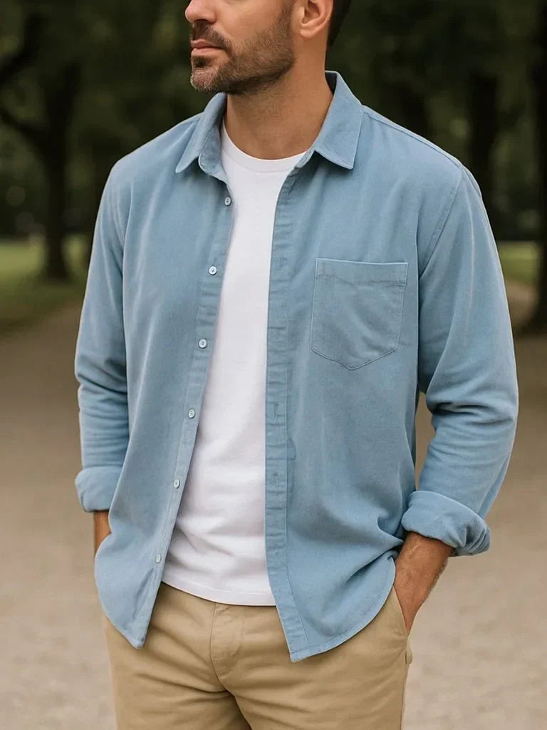 Corduroy Classic Blue Shirt | Savile & Co.