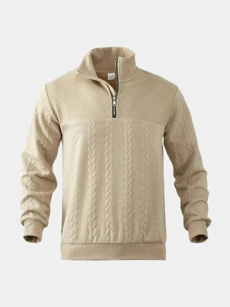 Essential Henley High Collar Quarter Zip Pullover | Savile & Co.