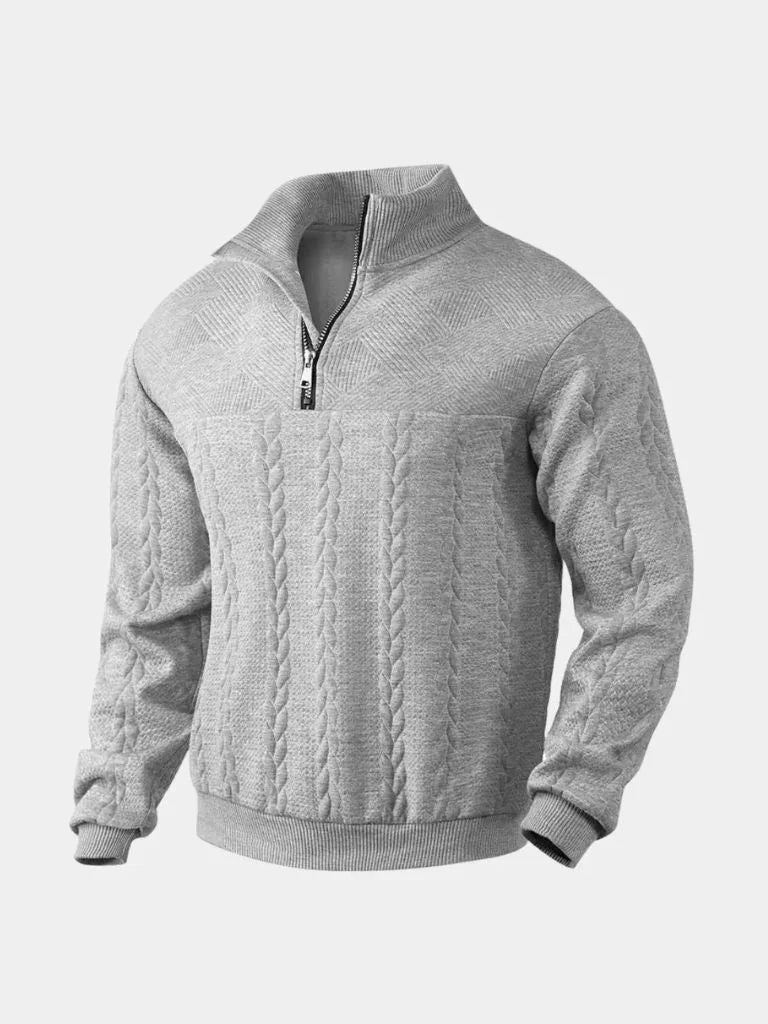Essential Henley High Collar Quarter Zip Pullover | Savile & Co.