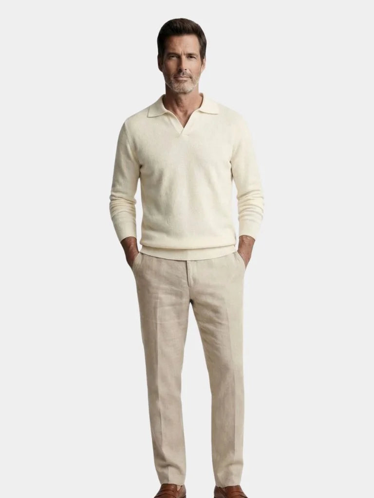 Essential V-Neck Polo Pullover | Savile & Co.