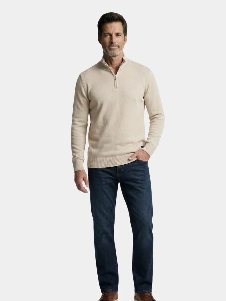 Half Zip Knitwear Solid Color Cardigan Sweater | Savile & Co.