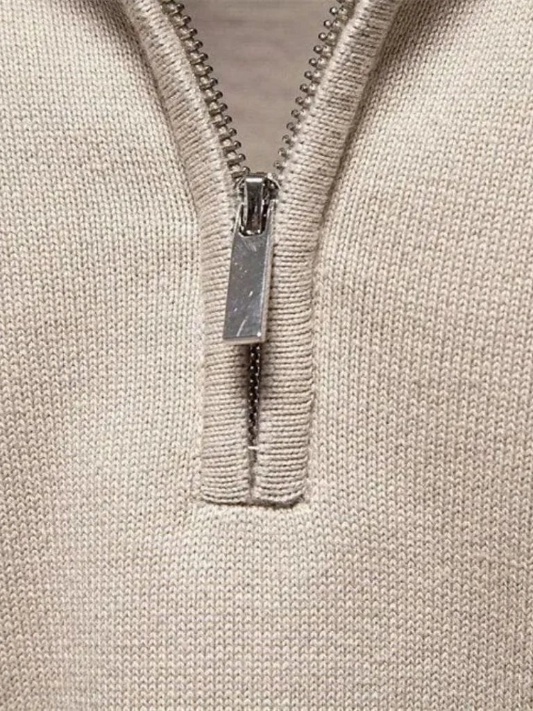 Half Zip Knitwear Solid Color Cardigan Sweater | Savile & Co.