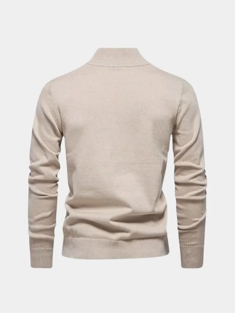 Half Zip Knitwear Solid Color Cardigan Sweater | Savile & Co.