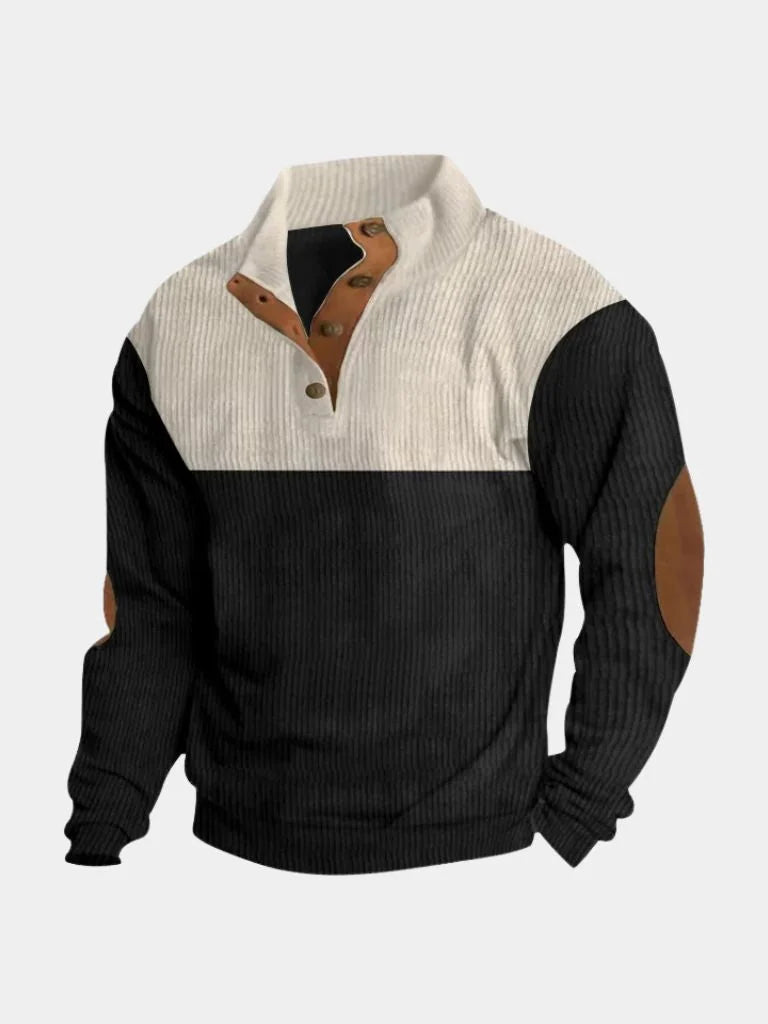 High Collar Corduroy Retro Pullover | Savile & Co.