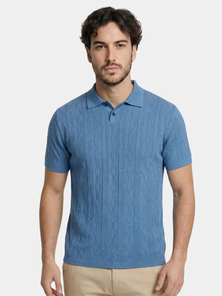 Imperial Diamond Knit Polo Shirt | Savile & Co.
