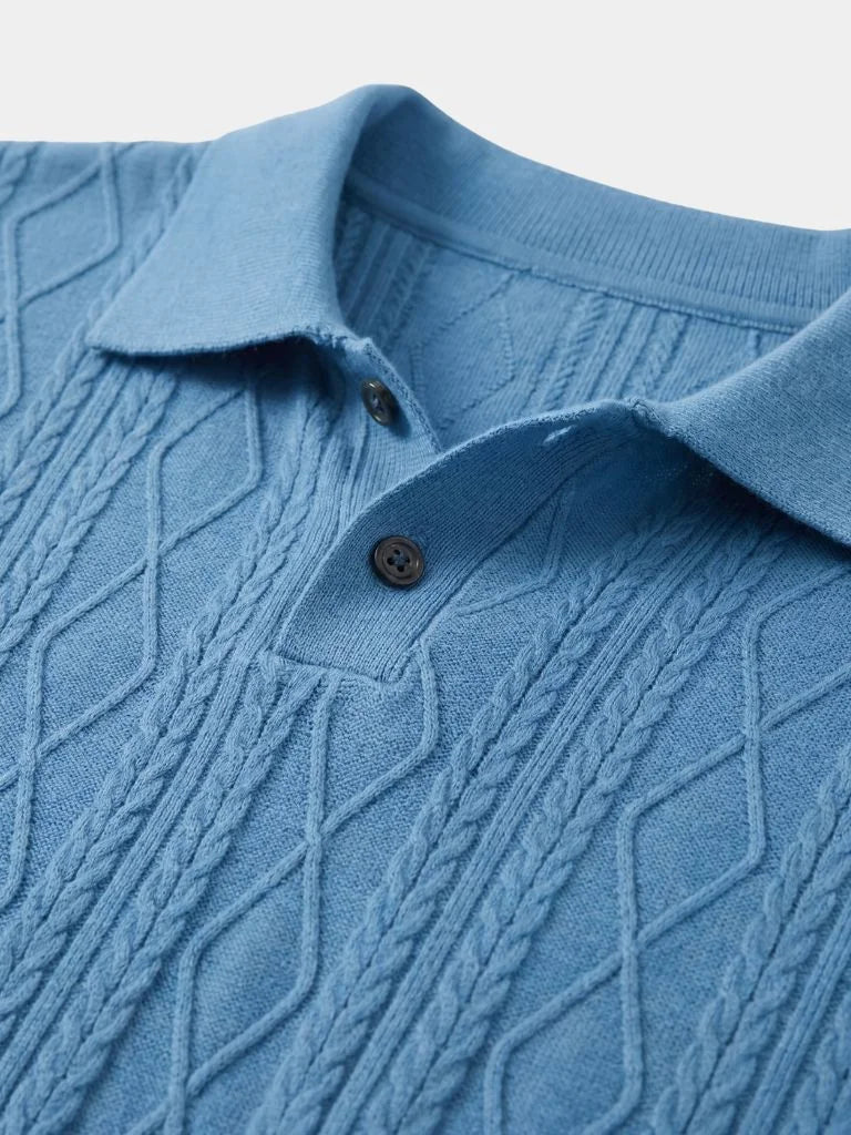 Imperial Diamond Knit Polo Shirt | Savile & Co.